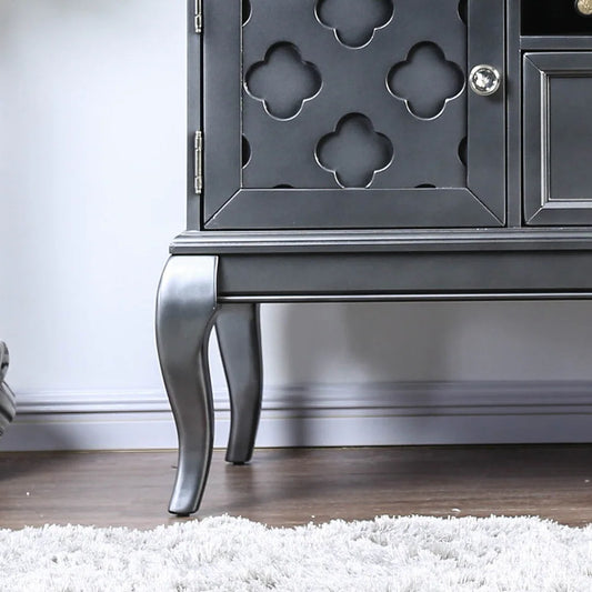 Amina Transitional Gray Server w- Acrylic Hardware