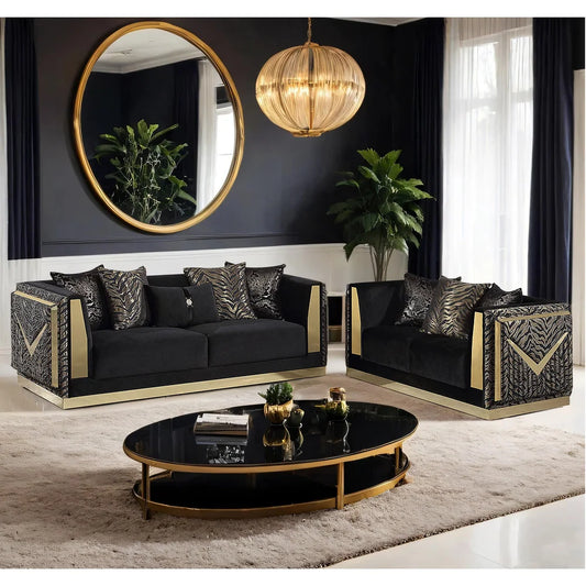 Doriphei Glam Zebra Print Living Room Collection