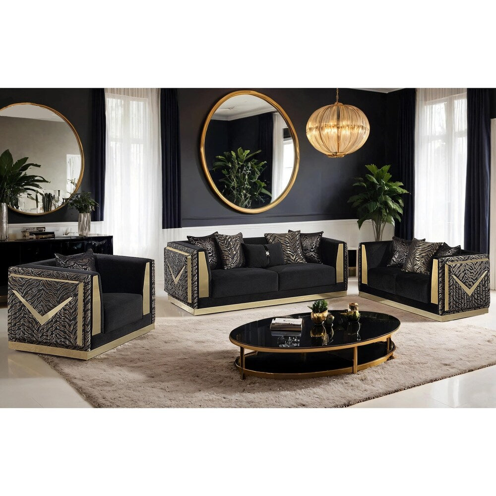 Doriphei Glam Zebra Print Living Room Collection