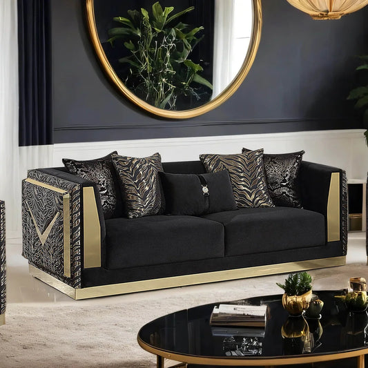 Doriphei Glam Zebra Print Living Room Collection