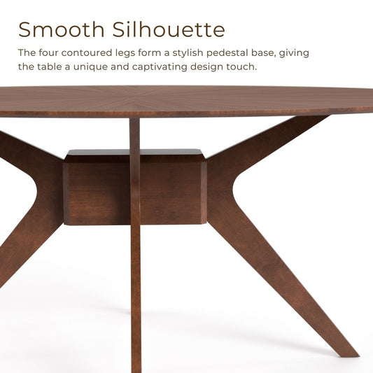 Ebikon 71" Solid Wood Oval Dining Table, Walnut