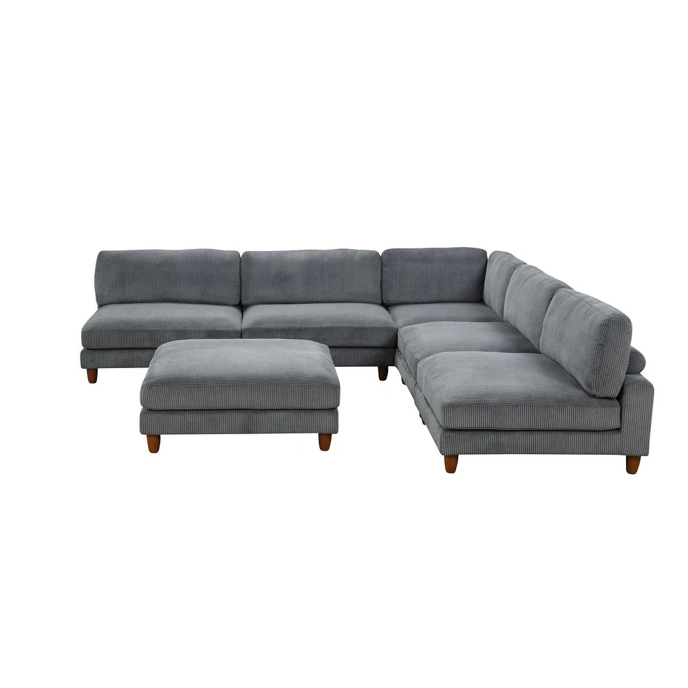 Furniture of America Dagenham 6-Piece Corduroy Modular Sectional