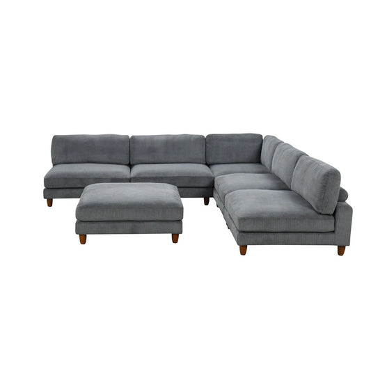 Furniture of America Dagenham 6-Piece Corduroy Modular Sectional