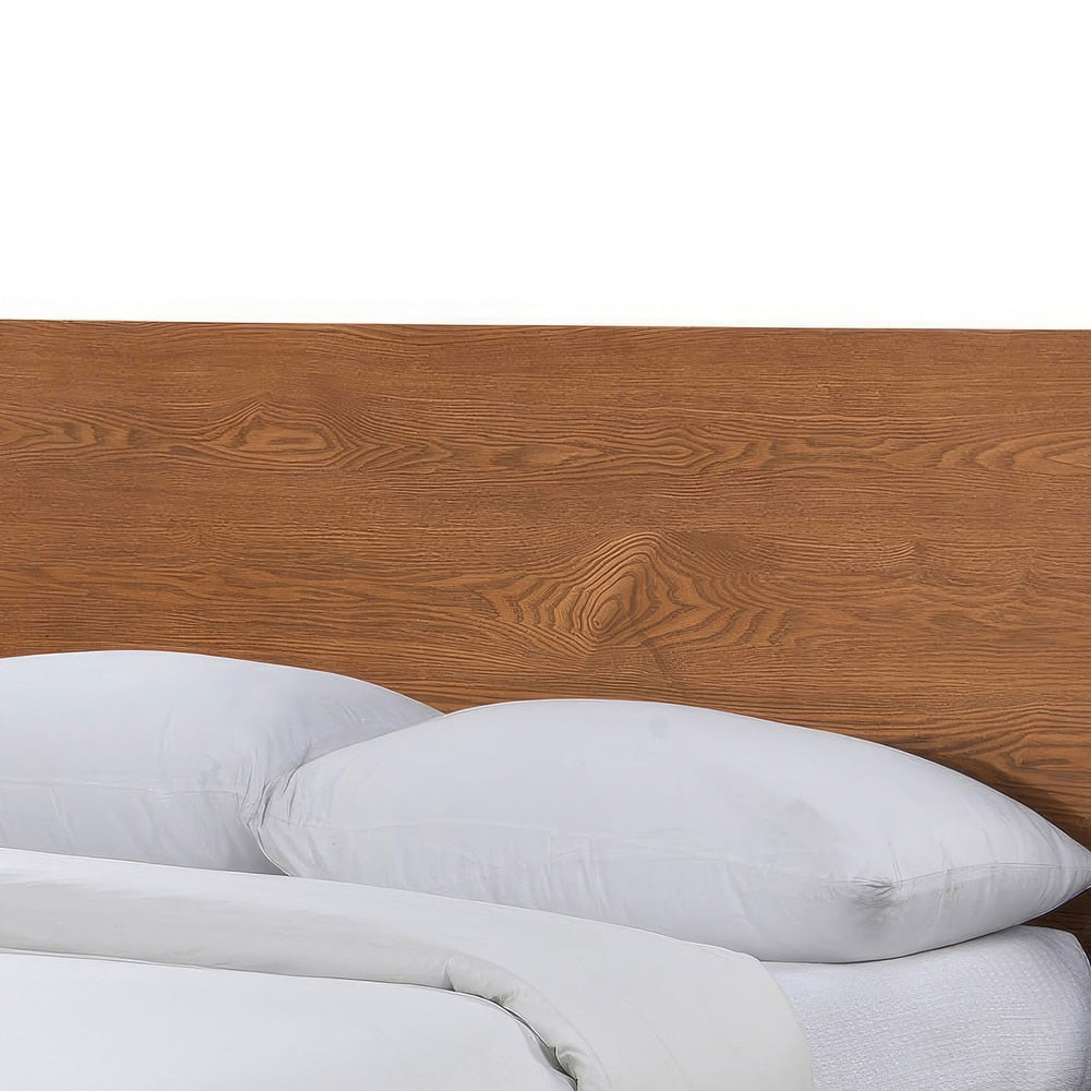 Stathelle Mid-Century Solid Wood King Platform Bed – Walnut Finish