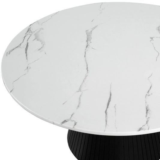 Sindal Contemporary Round Faux Marble Coffee Table