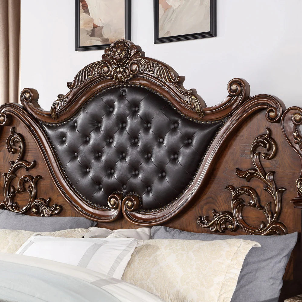 Esparanza Traditional Queen Bed- Brown Cherry