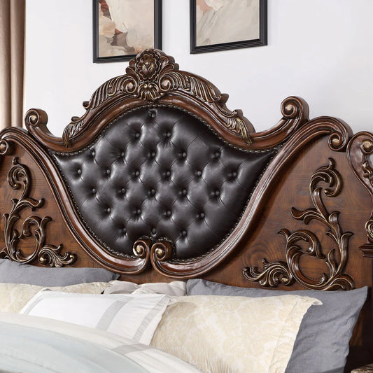 Esparanza Traditional Queen Bed- Brown Cherry