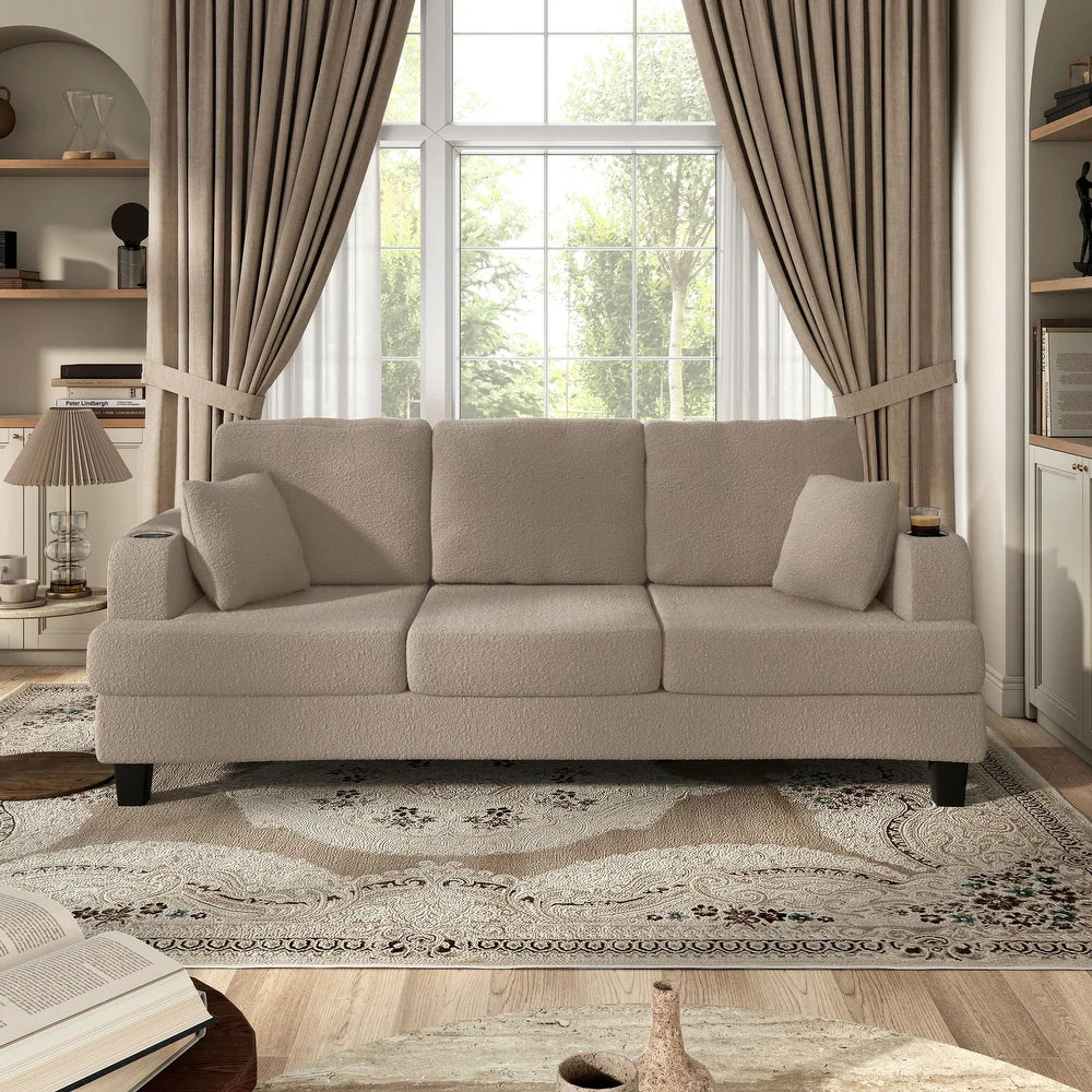 Cinderford Contemporary Boucle Upholstered Sofa 2 Colors