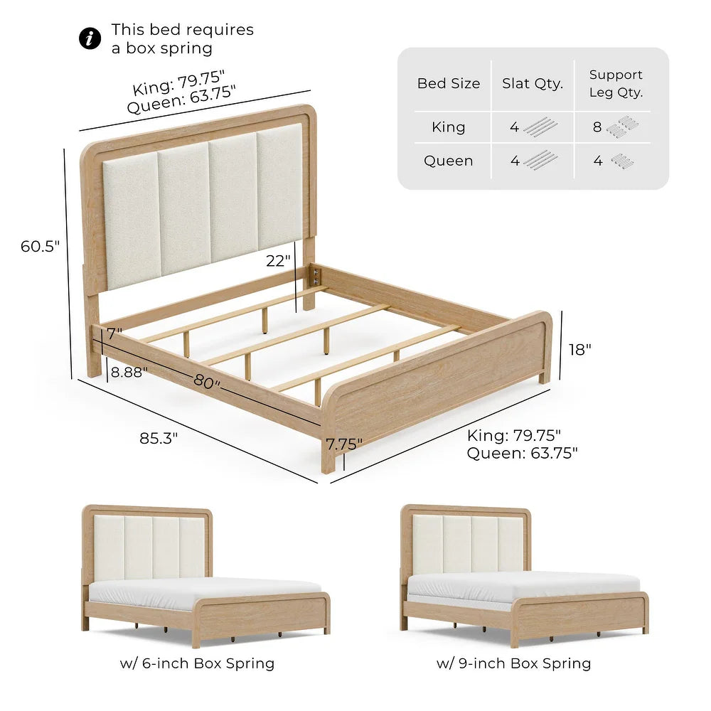 Handforth Channel-Padded Two-Tone Modern Queen Bed