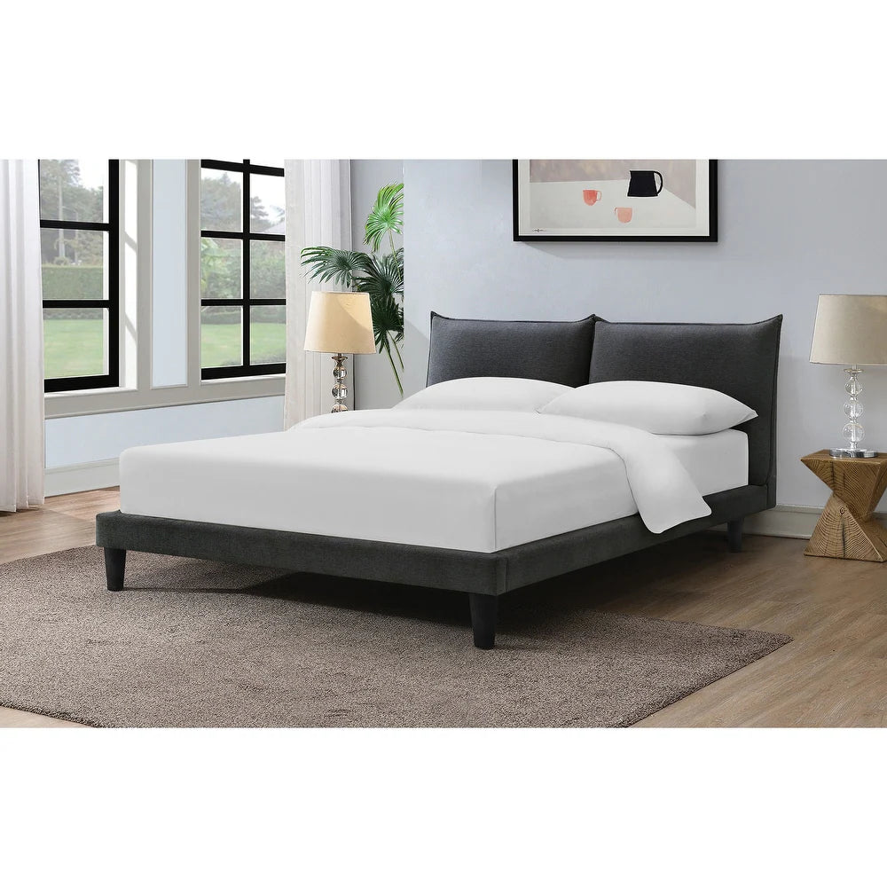 Verwood Chenille Pillow-Top Full Platform Bed – Gray or Light Gray