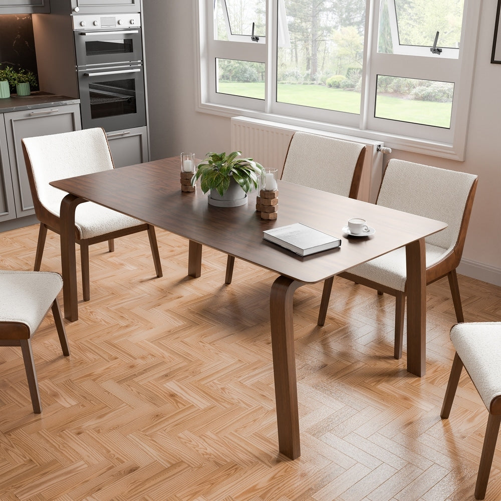 Furniture of America Viken | Mid-Century Modern Solid Wood Dining Table, Walnut