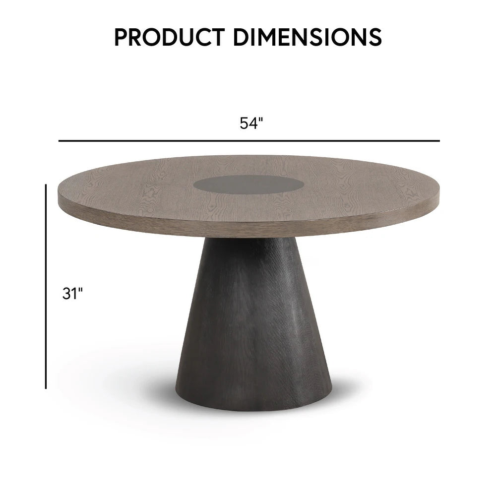 Broager Round Dining Table with Cone-Shaped Pedestal Base