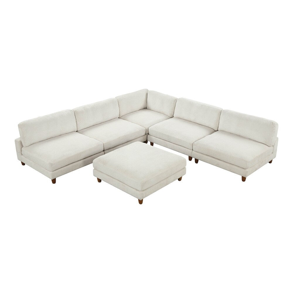 Furniture of America Dagenham 6-Piece Corduroy Modular Sectional