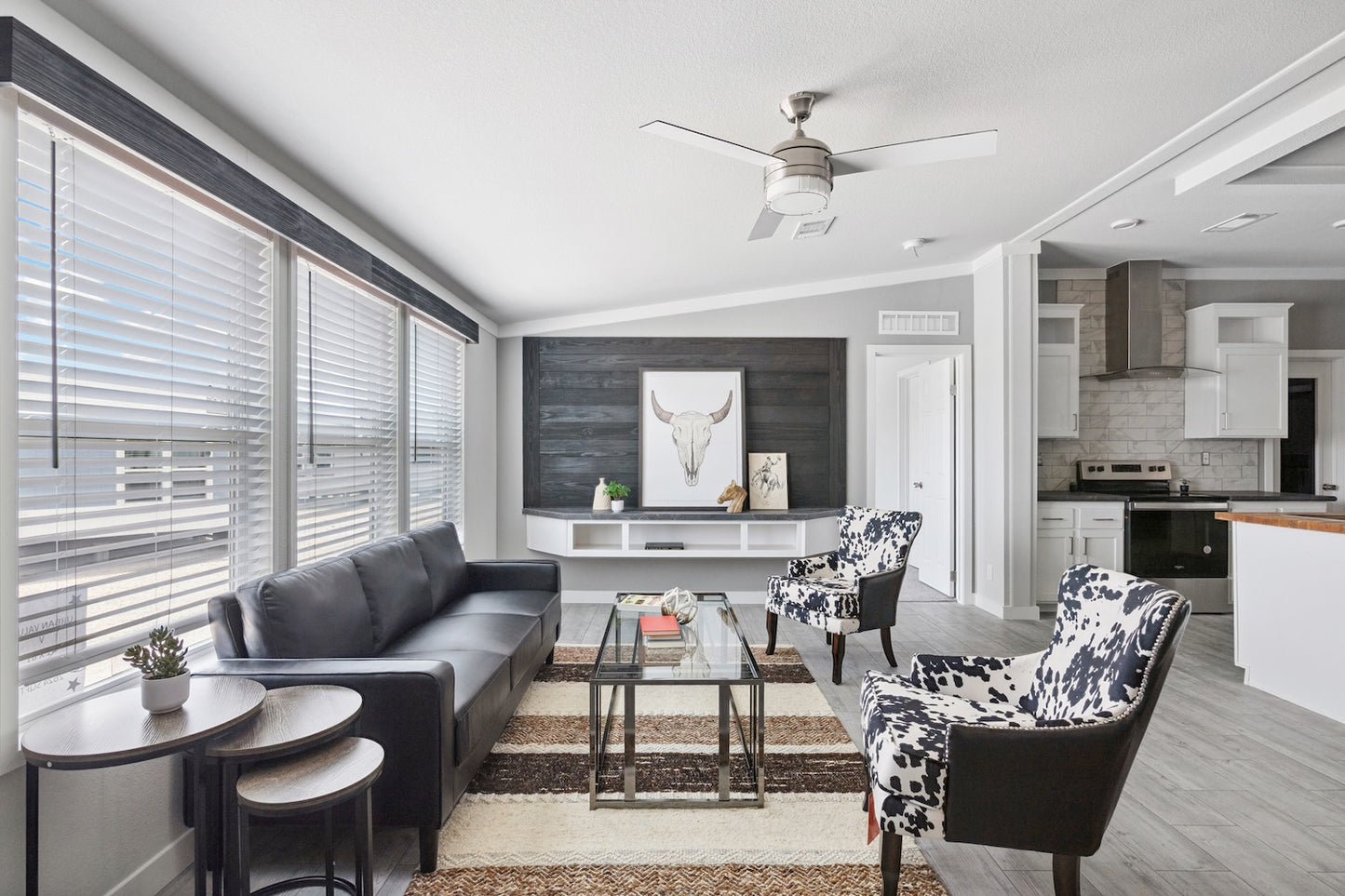 Ruth Upholstered Track Arm Faux Leather Sofa Black