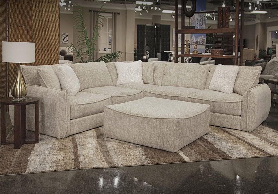 Bucktown Parchment Linen Sectional Sofa - Catnapper Model 2306