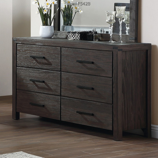Poundex Transitional Style Dark Brown Mirror - F5427