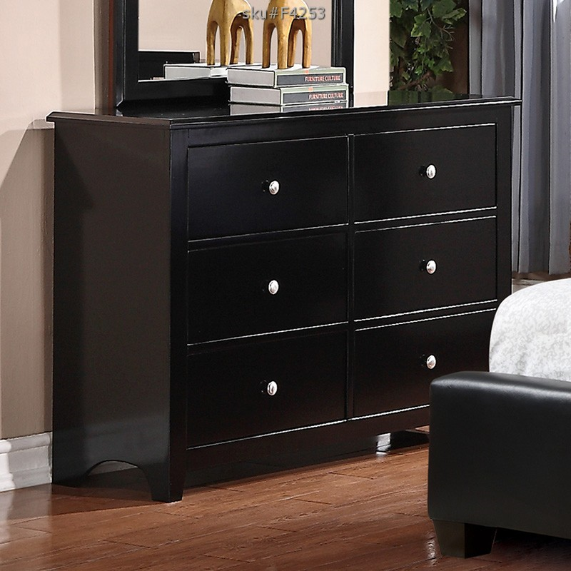 Poundex Classic & Luxury Style Nightstand- Black