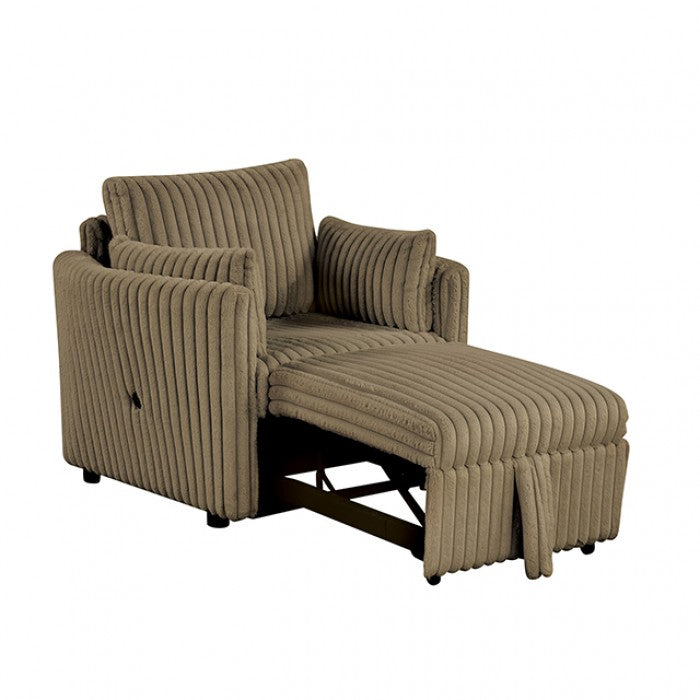 Denholme Upholstered Sleeper Chair - Brown