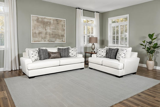 Hyde Park Light Gray Upholstered Loveseat - Gray