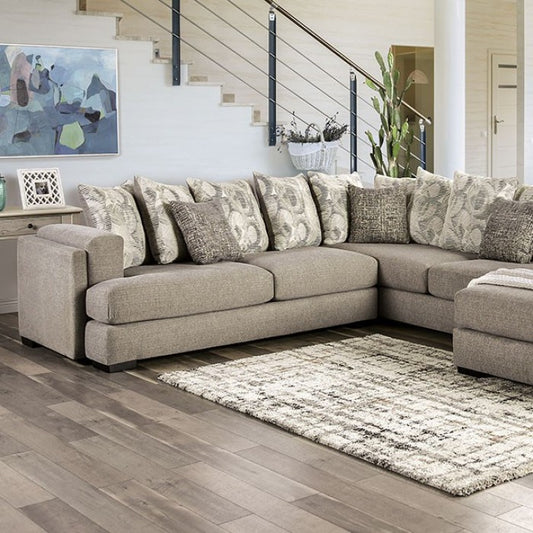 Angelia Sectional Light Gray Chenille - Light Gray