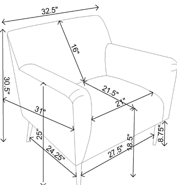 Sally Upholstered Track Arms Accent Chair Charcoal