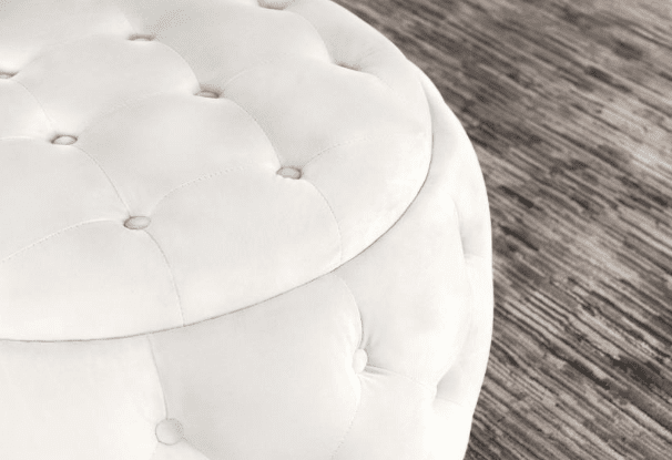 Angelina Tufted Storage Round Ottoman Pearl