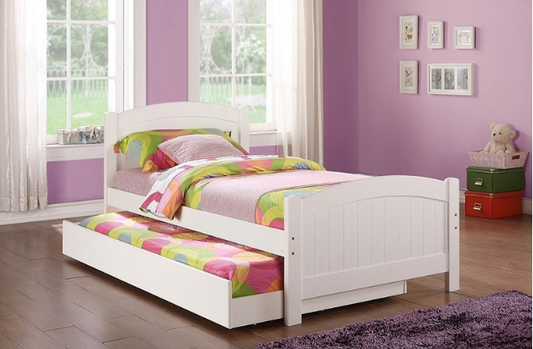 Sunny Twin Bed & Trundle Set - White