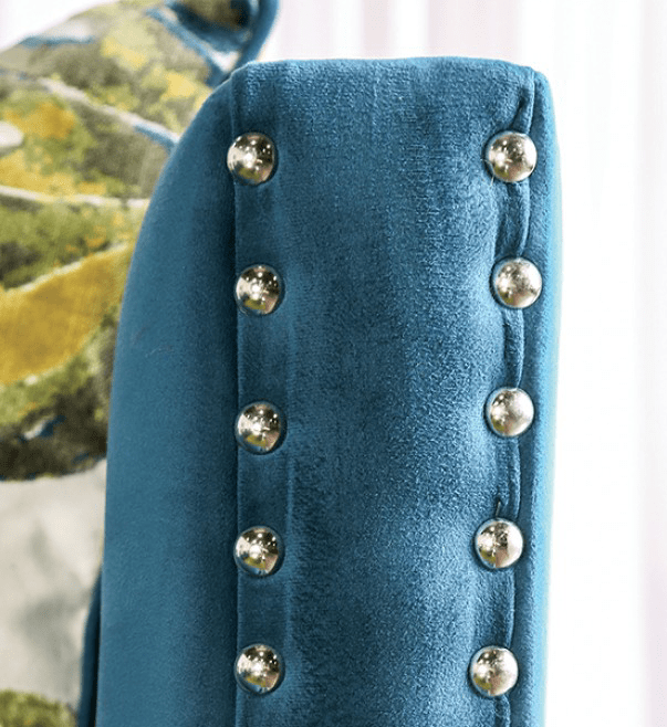 Azuletti Transitional Velvet Living Room Set - Dark Teal