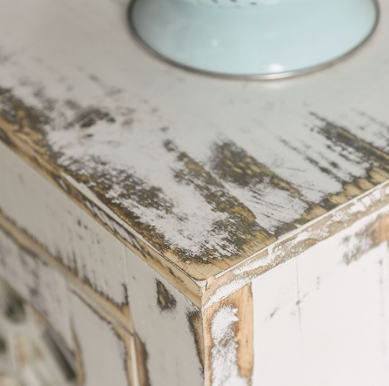 Brianna Rustic Transitional Cabinet - Weathered White