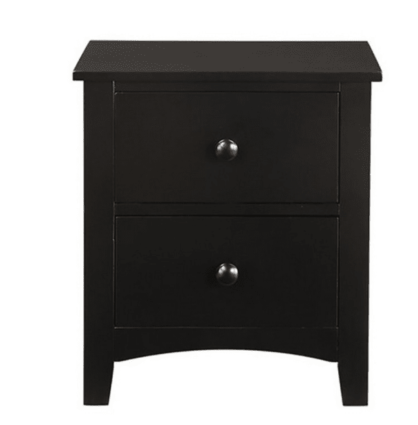 Ridley 2-Drawer Nightstand with Round Knob - Black