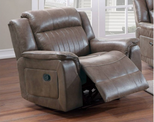 Moore Plush Leatherette Glider Recliner