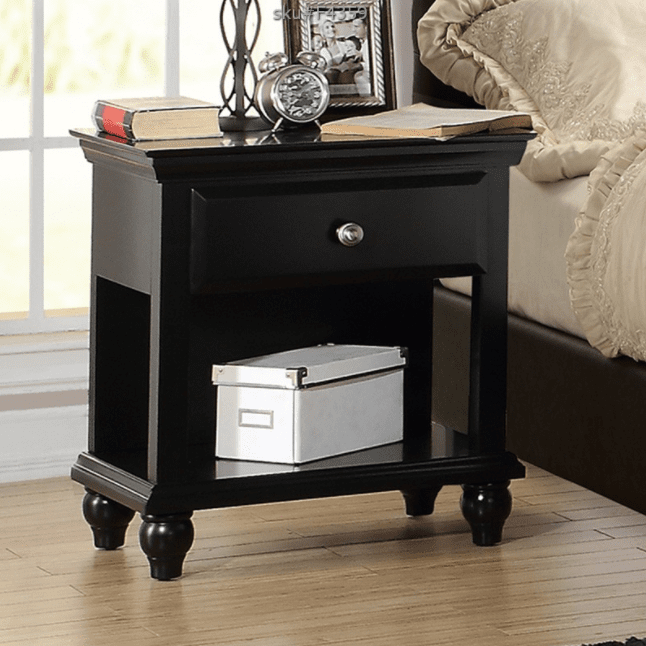 Jenny Farmhouse Style King Bed - Black