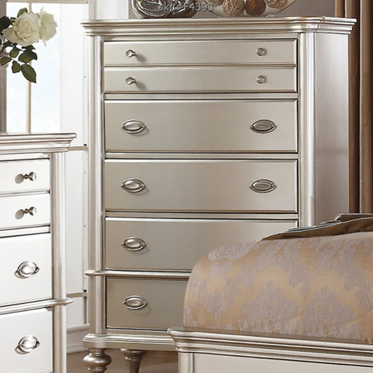 Tinsel 5-Drawer Glam Chest - Silver