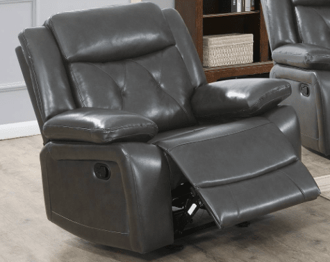 Walther Casual Leather Gel Recliner - Gray