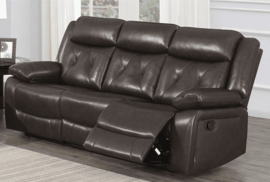 Walther Transitional Leather Gel Motion Sofa - Dark Brown