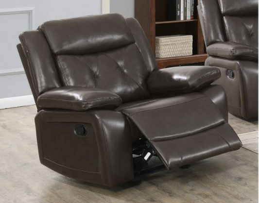 Walther Casual Leather Gel Recliner - Dark Brown