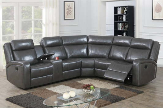 Sinbad Transitional Motion Sectional with Console - Gray