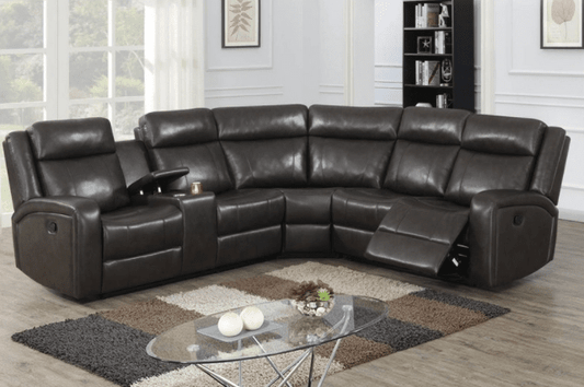 Sinbad Transitional Motion Sectional with Console - Brown
