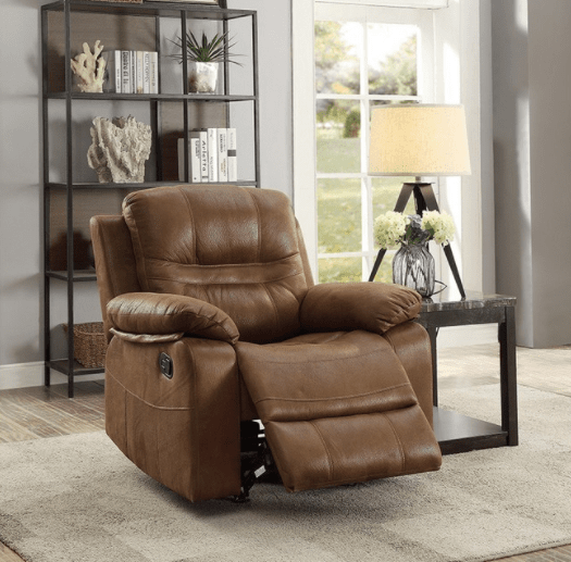 Wayne Collection Pillow Arm Rocker Recliner - Brown