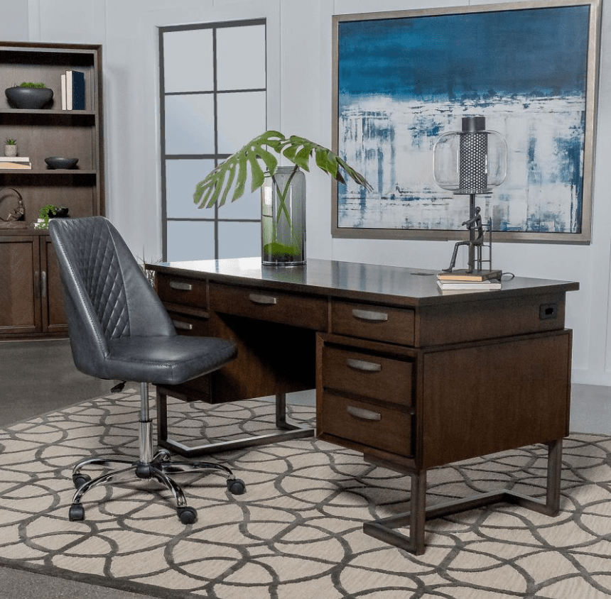 Milo Executive Desk - Dark Walnut