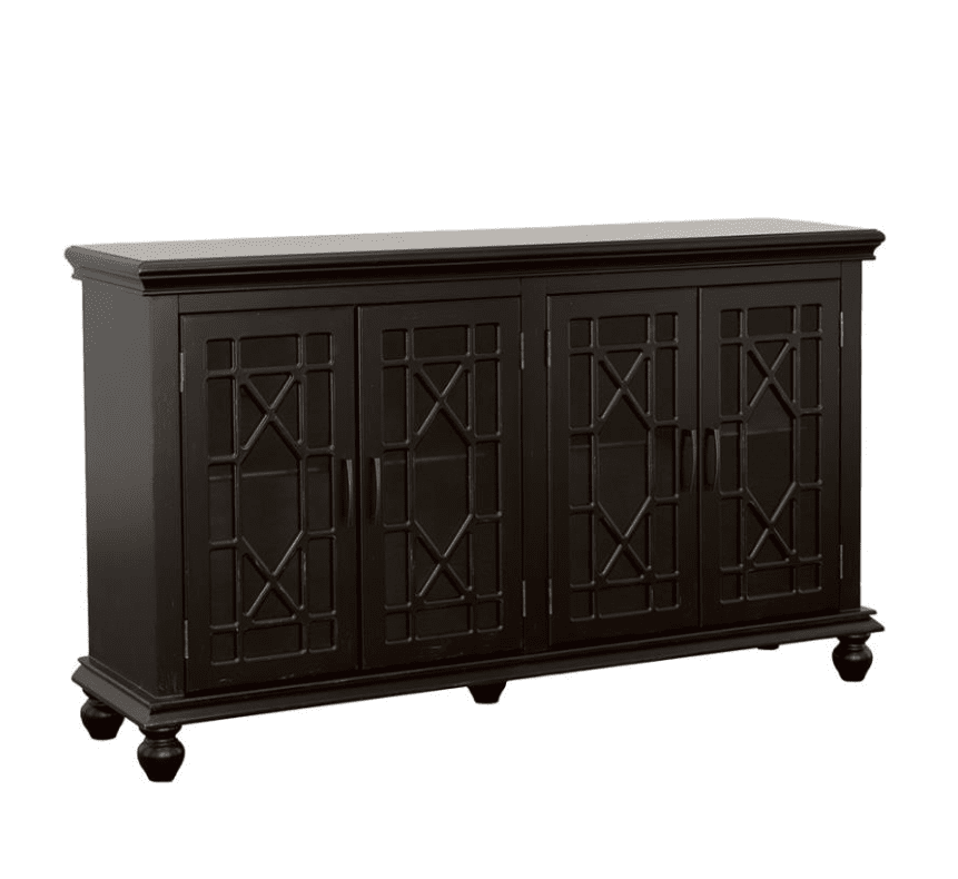 Miss Julia Accent Cabinet w- Lattice Overlay in Black