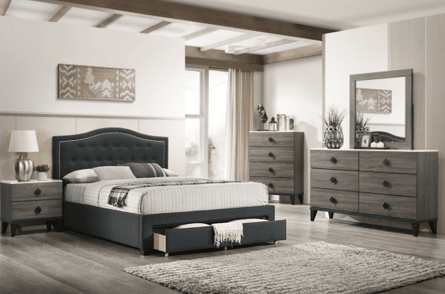 Amsher II Contemporary Upholstered Full Storage Bed
