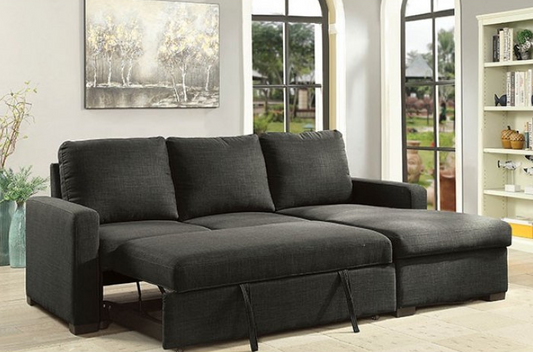 Arabella Transitional Sleeper Sectional - Dark Gray