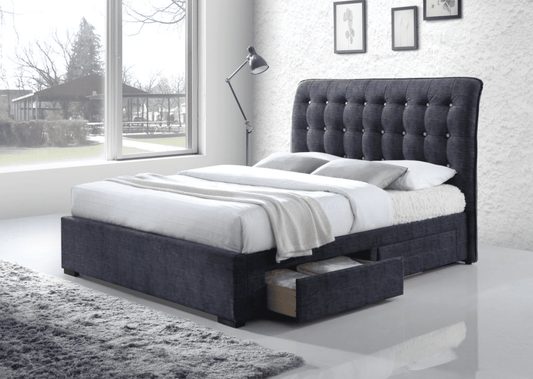 Drorit King Size Platform Storage Bed - Dark Gray