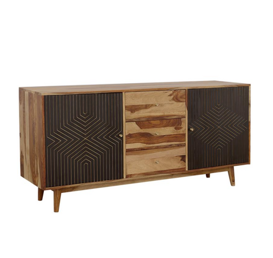 Partridge Rectangular 2-Door Server Natural Sheesham And Black