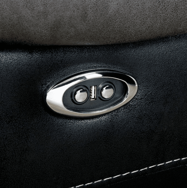 Brooklane Transitional 2-Tone Power Sectional - Gray & Black