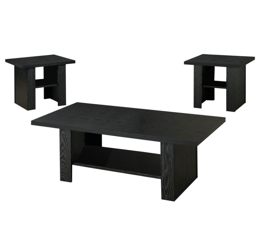 Rodez 3-piece Occasional Table Set Black Oak