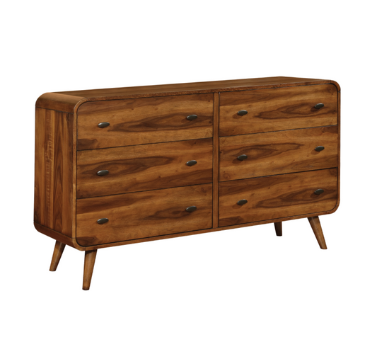 Robyn Mid-Century Modern Dark Walnut Queen Platform Bed