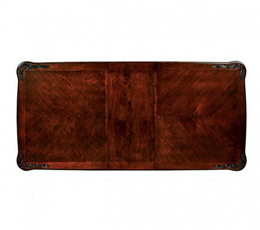 Elana Traditional Double Pedestal Dining Table - Brown Cherry