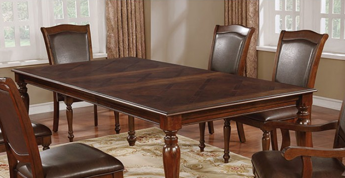Sylvana Traditional Dining Set in Brown Cherry